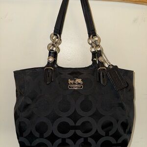 Coach Black Monogram Tote